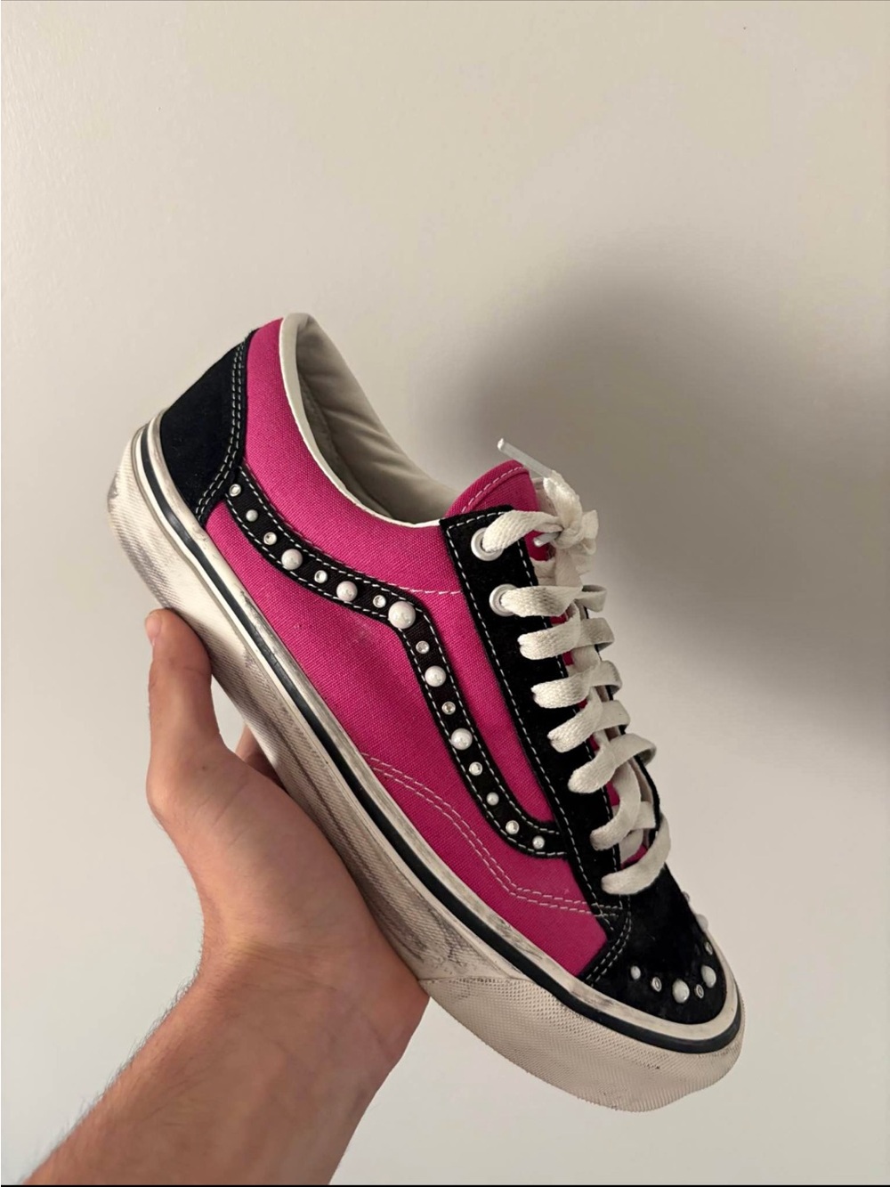 Pink and Black pearlized Vans